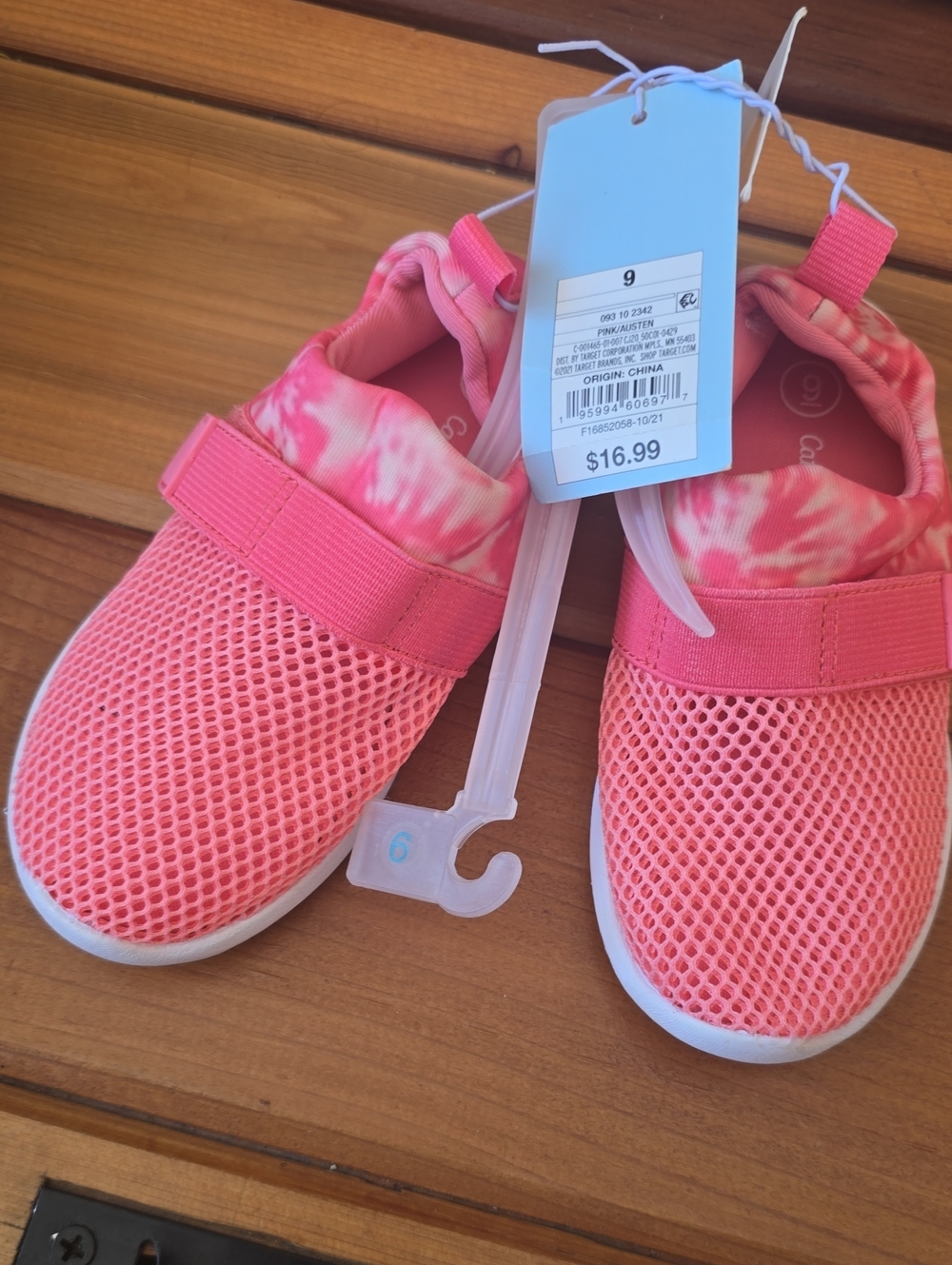 Skechers Girls Coral Pink Mesh Slip-On Sneakers with Tie-Dye Collar